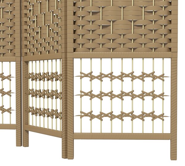 HOMCOM 3 Panel Folding Room Divider, Privacy Screen, Freestanding Paravent Partition Separator Natural Wood