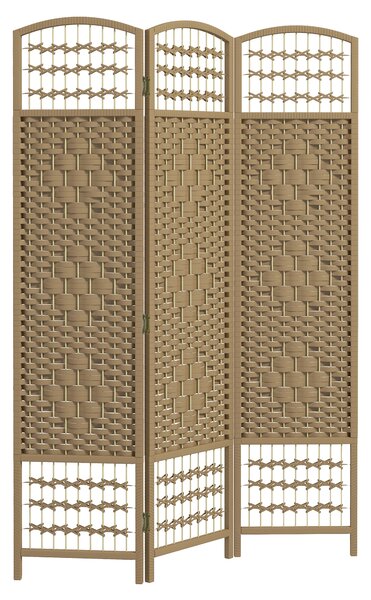 HOMCOM 3 Panel Folding Room Divider, Privacy Screen, Freestanding Paravent Partition Separator Natural Wood