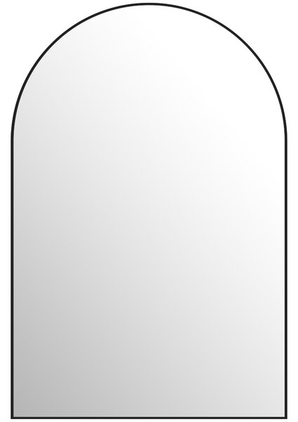 HOMCOM 60 x 90cm Arched Mirror, Home Mirror with High-definition Glass for Hallway & Bedroom Decor, Black Aosom UK