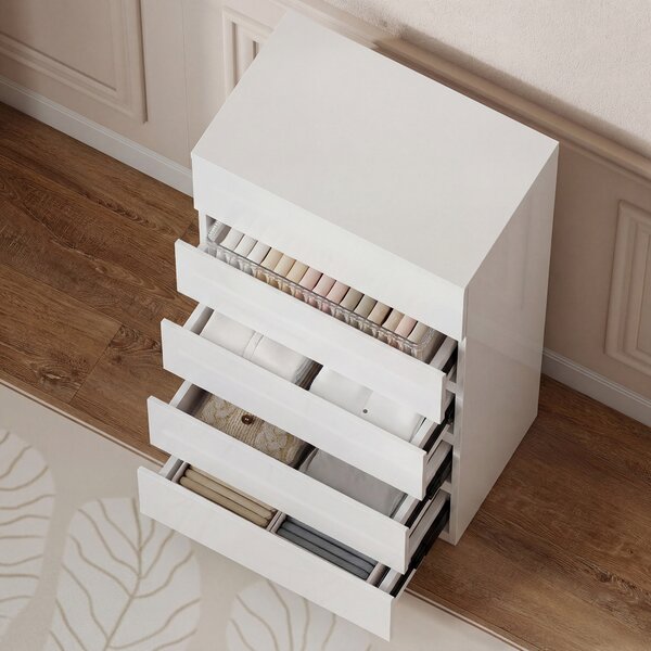 HOMCOM Chest of Drawers, 5-Drawer Storage Cabinets, Modern Dresser, Storage Drawer Unit for Bedroom