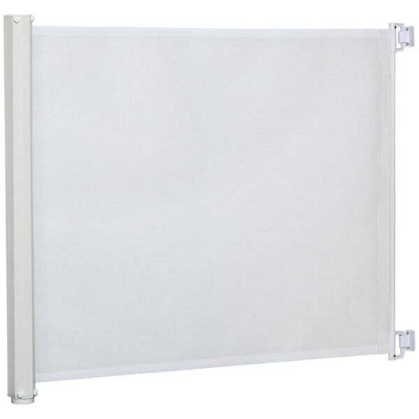 PawHut Retractable Stair Gate, 115 x 82.5 cm, White, Dog Pet Barrier for Doorway, Stair, Hallway Aosom UK