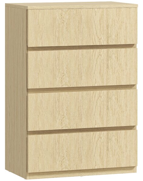 HOMCOM Chest of Drawers, 4-Drawer Storage Cabinets, Modern Dresser, Storage Drawer Unit for Bedroom