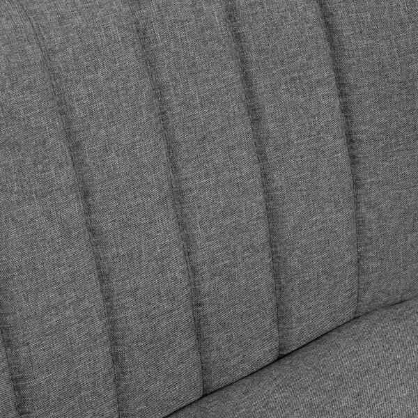 HOMCOM 46" Loveseat Sofa Upholstered Small 2 Seater Sofa with Thick Padded Seat and Rubber Wood Legs, Grey