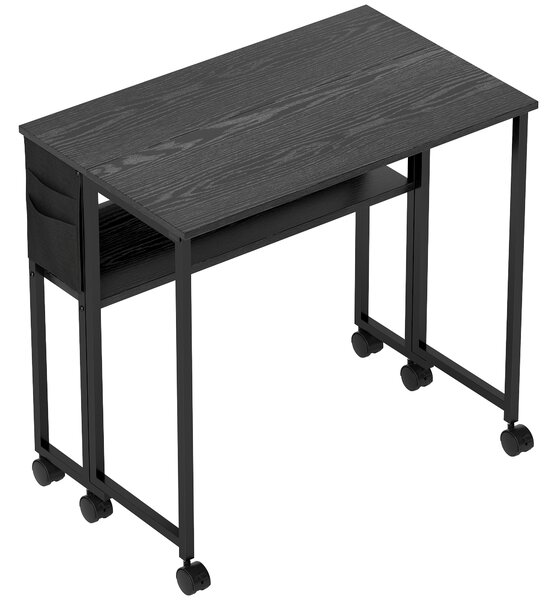 HOMCOM 80 cm Drop Leaf Writing Work Desk - Black