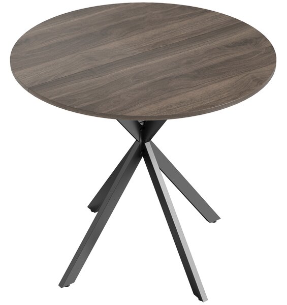 HOMCOM 80cm Industrial Round Dining Table - Brown