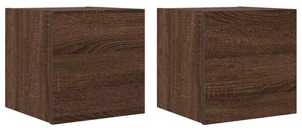 Wall Mounted TV Cabinet 2 pcs Brown Oak 30.5x30x30 cm