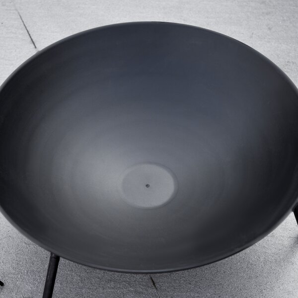 Outsunny Outdoor Fire Pit, Portable Round Firepit with Poker, for Garden, Camping, Bonfire, Picnic, Dia. 47 x 21 cm, Black