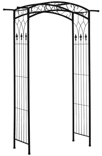 Outsunny 211cm Height Metal Garden Arch Arbor for Wedding Decor for Climbing Plants and Outdoor Decoration