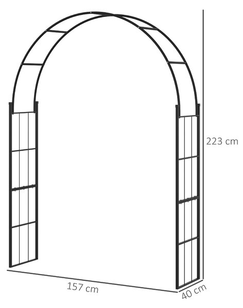 Outsunny 223cm Garden Arch Trellis, Outdoor Wedding Arbor for Ceremony for Climbing Roses, Vines and Plants