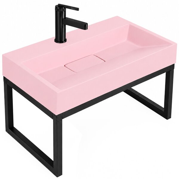Conglomerate washbasin GOYA PINK 60CM + Frame