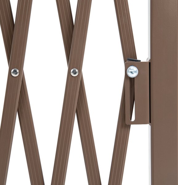 Outsunny Set of 2 Expanding Garden Fencc, Aluminium Freestanding Foldable Picket Fence, 300cmx103.5 cm, Dark Brown