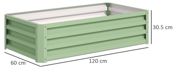 Outsunny Raised Beds for Garden, Galvanised Outdoor Planters, for Herbs and Vegetables, Use for Patio, Garden, Balcony