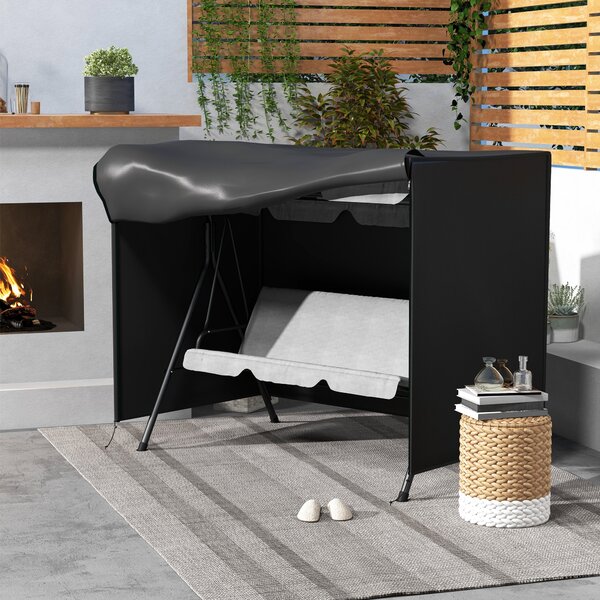 Outsunny 205 x 124cm Three-Seater Swing Chair Protective Cover Black