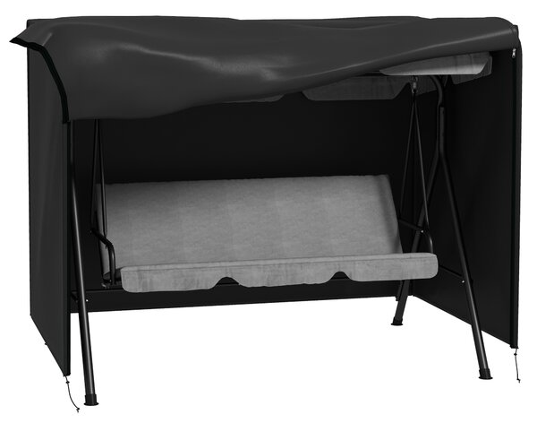 Outsunny 205 x 124cm Three-Seater Swing Chair Protective Cover Black