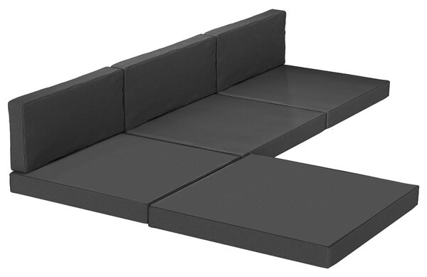Outsunny 7-Piece Patio Furniture Cushions, Outdoor Loveseat Cushion with Removable Covers for Rattan Furniture, 60x60 cm, Black