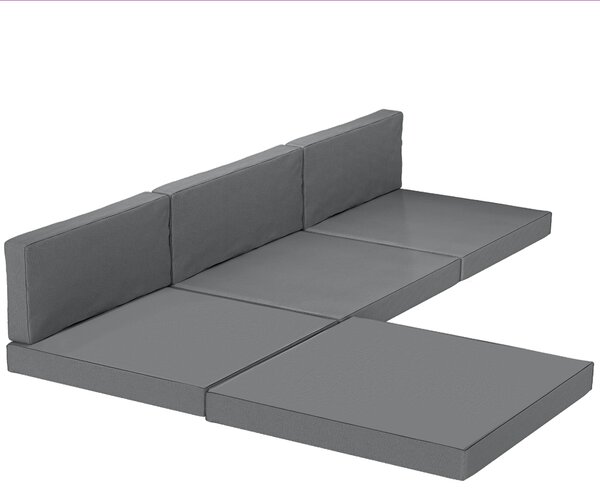 Outsunny 7-Piece Patio Furniture Cushions, Outdoor Loveseat Cushion with Removable Covers for Rattan Furniture, 60x60 cm, Dark Grey