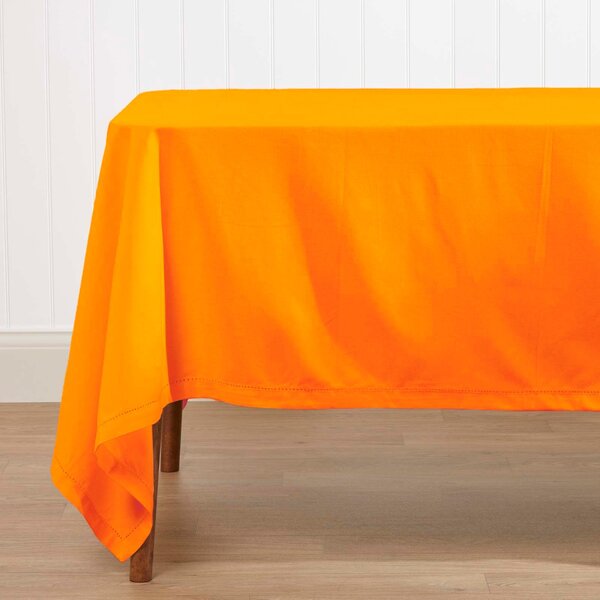 Homescapes Plain Cotton Orange Tablecloth, 54 x 54 Inches