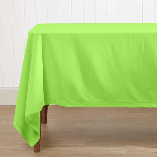 Homescapes Plain Cotton Lime Green Tablecloth, 54 x 54 Inches