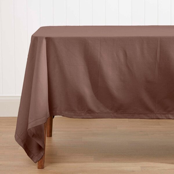 Homescapes Plain Cotton Chocolate Tablecloth, 54 x 54 Inches