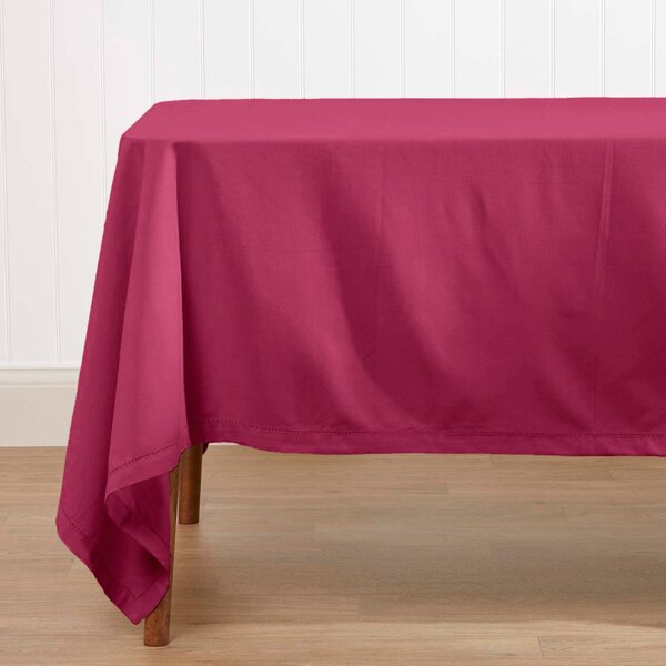 Homescapes Plain Cotton Plum Tablecloth, 54 x 70 Inches