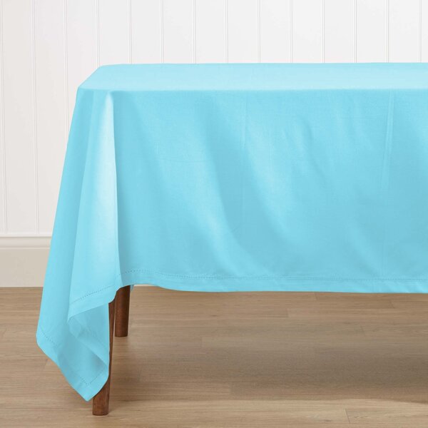 Homescapes Plain Cotton Blue Tablecloth, 54 x 54 Inches