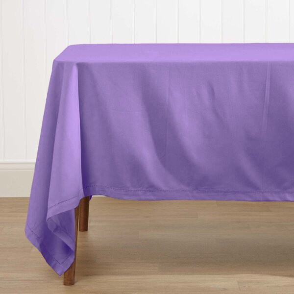 Homescapes Plain Cotton Purple Tablecloth, 54 x 54 Inches