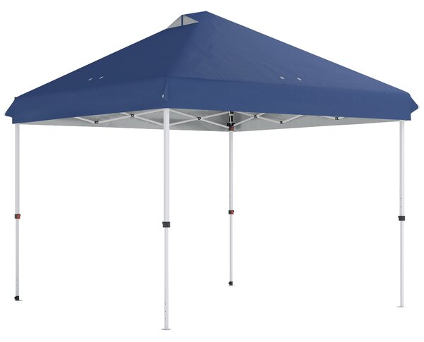 Outsunny 3 x 3 m Pop Up Gazebo with Wheels, UPF50+ One-Touch Outdoor Garden Party Tent Marquee Wedding Awning Canopy, Dark Blue