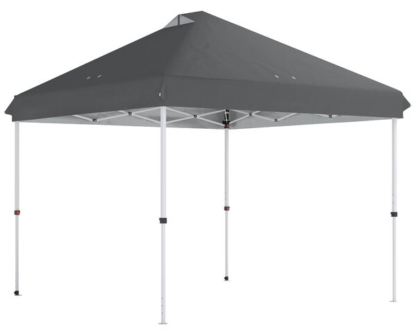 Outsunny 3 x 3 m Pop Up Gazebo with Wheels, UPF50+ One-Touch Outdoor Garden Party Tent Marquee Wedding Awning Canopy, Dark Grey
