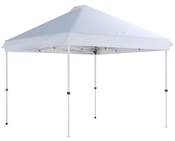 Outsunny 3 x 3 m Pop Up Gazebo with Wheels, UPF50+ One-Touch Outdoor Garden Party Tent Marquee Wedding Awning Canopy, White