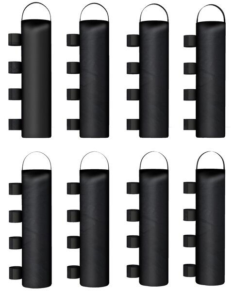 Outsunny 8 Pack Gazebo Sand Weights Bags, 40 kg 600D Heavy Duty Sand Bags Sandbags for Canopy Tent Legs, Without Sand, Black