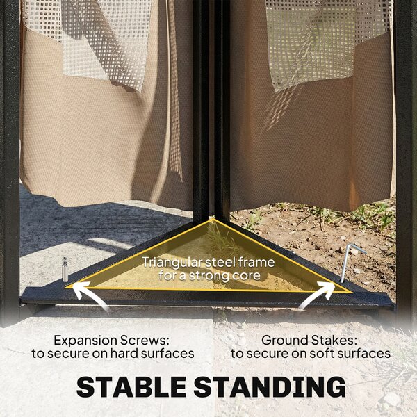 Outsunny 3 x 3.6 m Outdoor Garden Gazebo with Post Shelves, UPF50+ Patio Permanent Pavilion with Hook, Khaki