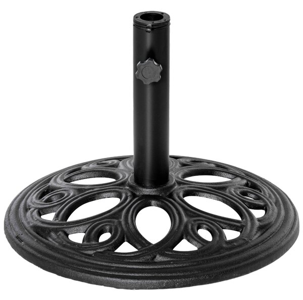 Outsunny 11.5 kg Cast Metal Round Patio Umbrella Base Stand, Umbrella Holder for Outdoor, Patio, Garden, Black