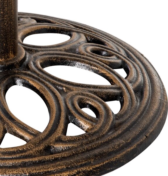 Outsunny 11.5 kg Cast Metal Round Patio Umbrella Base Stand, Umbrella Holder for Outdoor, Patio, Garden, Bronze Tone