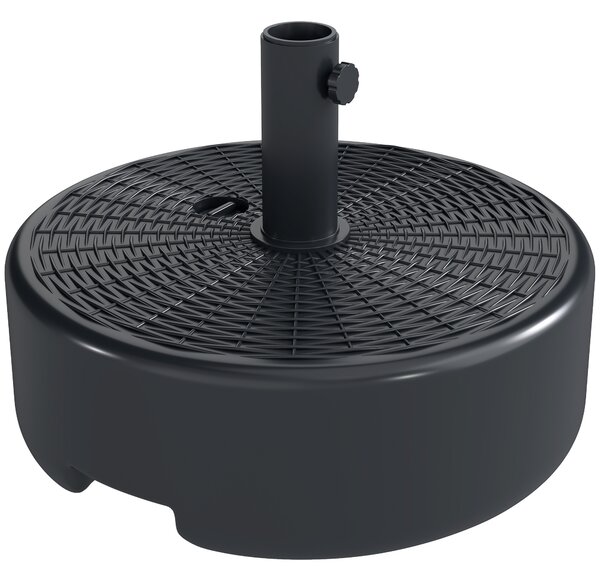 Outsunny Patio Umbrella Base 22kg Sand Filled Garden Parasol Stand forfor 38mm/48mm Poles, Black