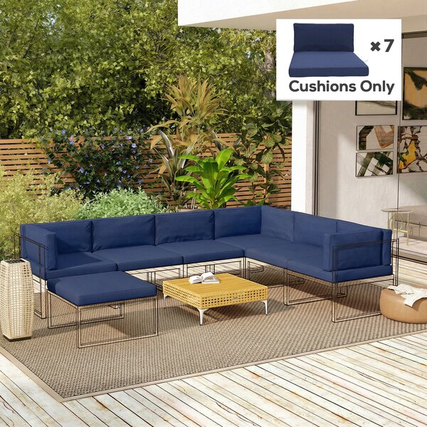 Outsunny 14-piece Dining Set Cushions - Dark Blue
