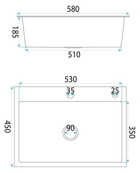 Stainless steel sink Liam BRUSH COPPER