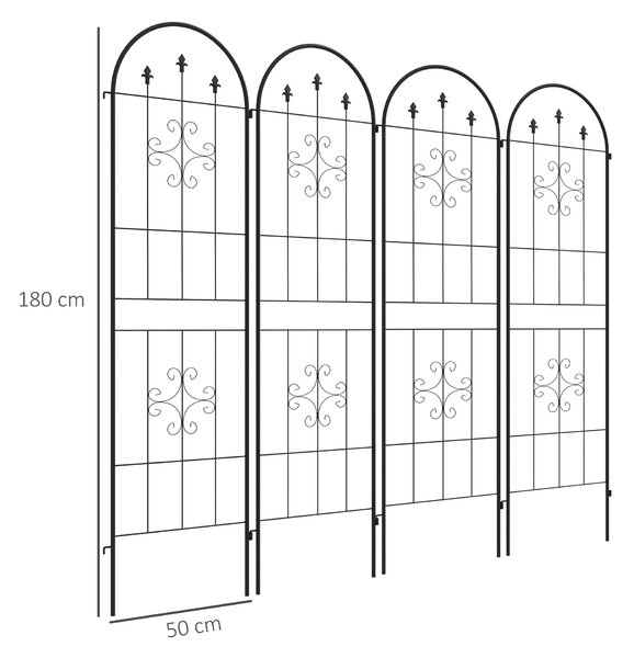 Outsunny Set of Four Spiral Anchor Garden Trellis Panels