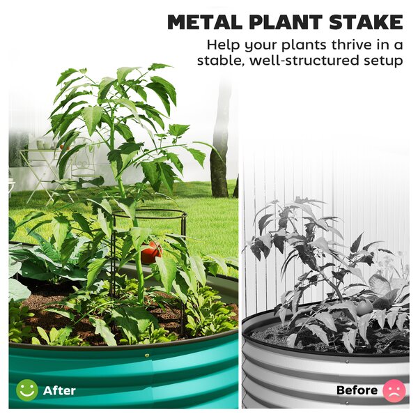 Outsunny Set of Two 150 x 60cm Steel Planters - Green