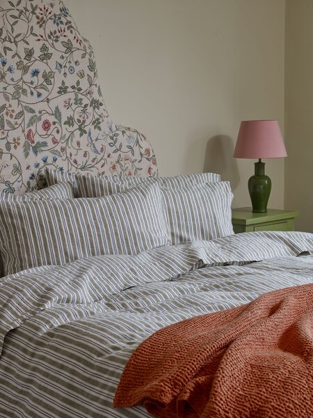Thyme Somerley Stripe Linen Blend Duvet Cover | Single | Piglet in Bed