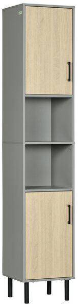 Kleankin Free Standing Bathroom Cabinets, Tall Bathroom Cabinet with Door and Adjustable Shelves, 31.4x30x165cm