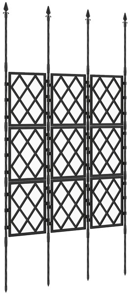 Outsunny Foldable Garden Trellis, Lattice Climbing Support Trellis for Garden, DIY Assembly, 85 x 197 cm, Black