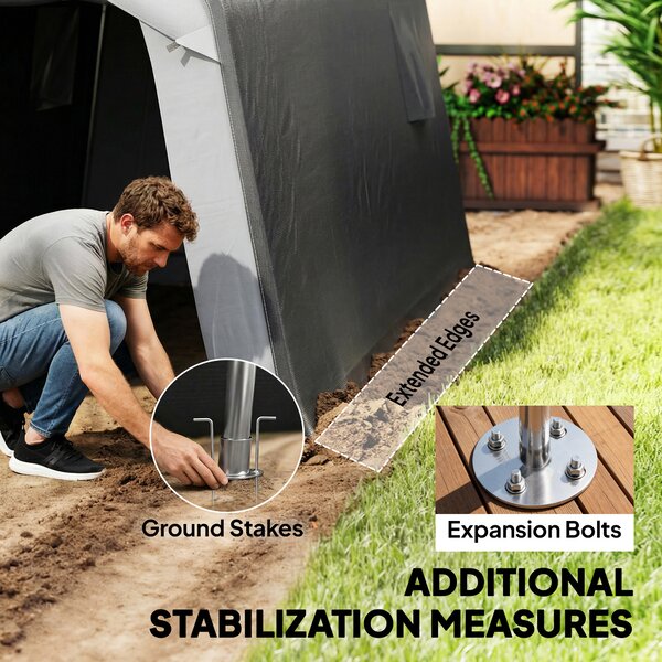 Outsunny 1.8 x 2.4m Garden Storage Shed Tent, Waterproof Portable Shed Shelter for Motorbike, Garden Tools, Bike Storage