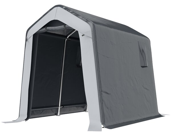 Outsunny 1.8 x 2.4m Garden Storage Shed Tent, Waterproof Portable Shed Shelter for Motorbike, Garden Tools, Bike Storage