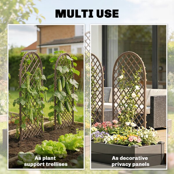 Outsunny Garden Arch, Garden Arbor with 8mm Wicker and Dome Top, Natural Wood Finish