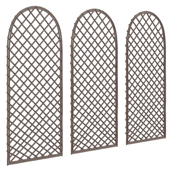 Outsunny Garden Arch, Garden Arbor with 8mm Wicker and Dome Top, Natural Wood Finish