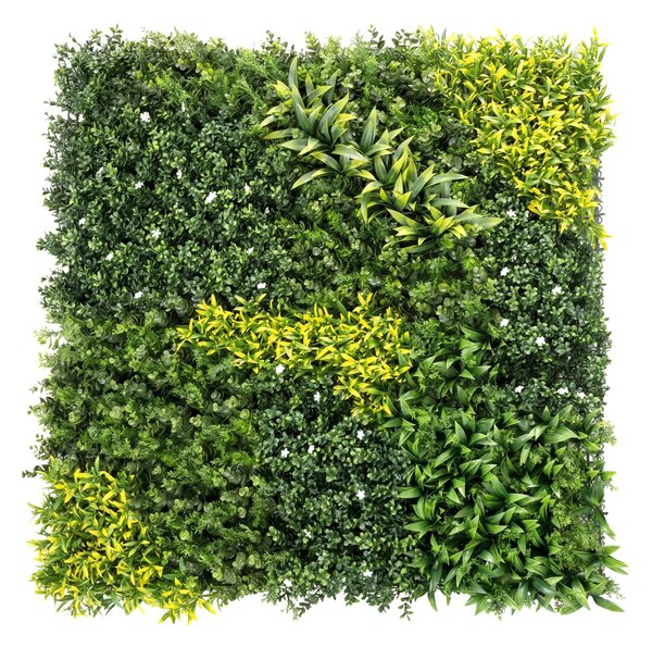 Outsunny Artificial Plant Wall Panel, 100x100 cm Artificial Grass Backdrop Wall, Green