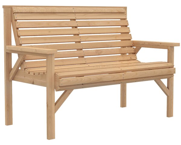 Outsunny 2 Seater Wooden Garden Bench, Slatted Patio Bench with Armrest and Backrest, Outdoor Furniture for Indoor, Balcony