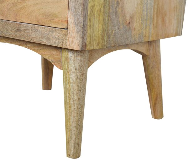 Solid Wood Nordic Bedside Table with 2 Smooth-Glide Drawers, Circular Design, Bedside Cabinet with Unique Grain, 38L x 45W x 60H cm, Brown Aosom UK