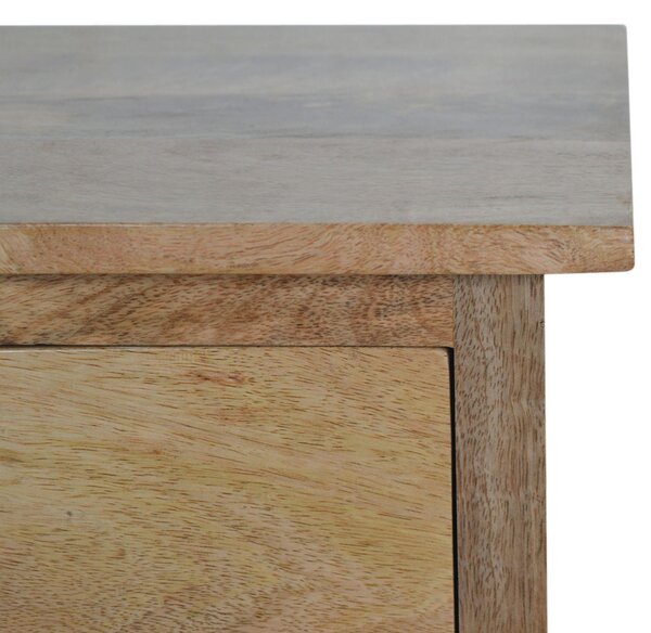 Solid Wood Nordic Bedside Table with 2 Smooth-Glide Drawers, Circular Design, Bedside Cabinet with Unique Grain, 38L x 45W x 60H cm, Brown Aosom UK
