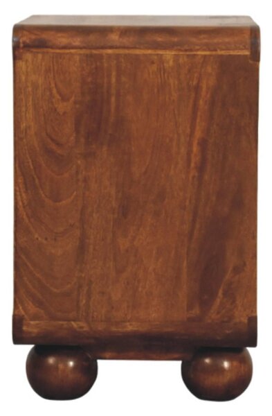 Solid Mango Wood Bedside Table with 2 Smooth-Glide Drawers and Open Shelf, Eco-Friendly Desk for Living Room, 35L x 45W x 55H cm, Brown Aosom UK